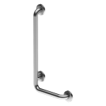 Stainless steel bath grab bar fixed, left, dimensions 350 x 660 mm, brushed