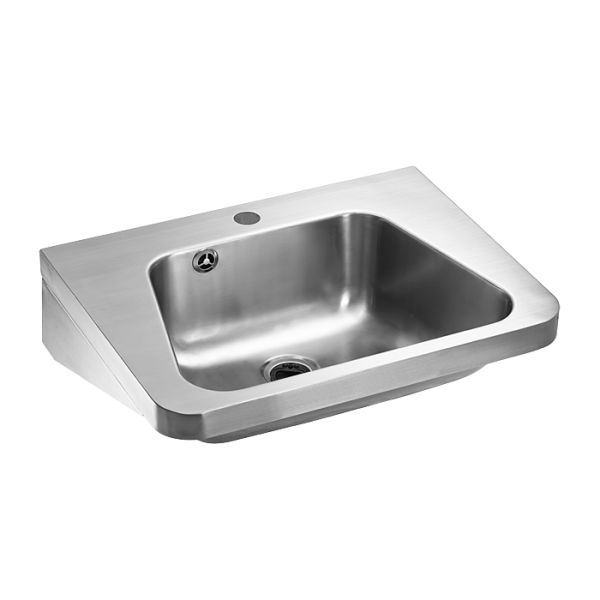 Stainless steel wall hung washbasin with tap hole