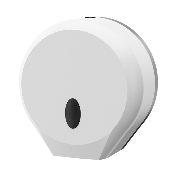 Supply bin for big coils of toilet paper, material white plastic ABS