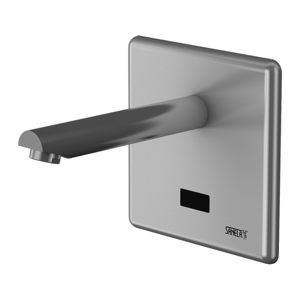 Wall-mounted tap, spout of 250 mm, 6 V